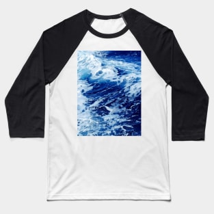 blue ocean waves design Baseball T-Shirt
